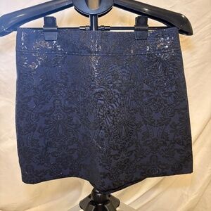 Abercrombie & Fitch Brocade Jacquard Metallic Black Mini Skirt Size 4 Y2K NEW